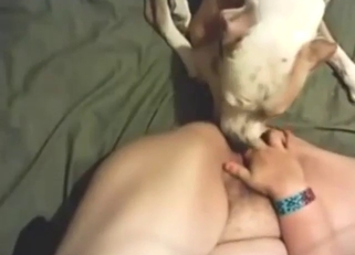 Yummy ass hottie gets licked with legs spread